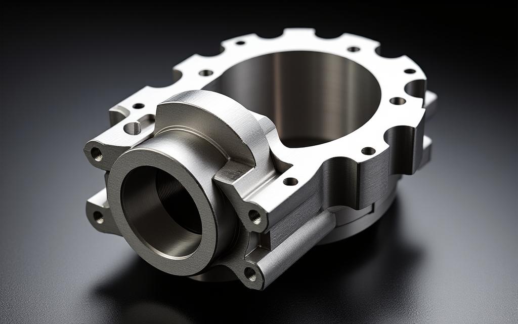 A precision-machined custom gearbox housing on a clean background.